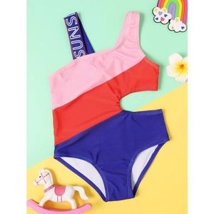 Toddler Girl Color Block One Piece Swimsuit S 4-5Y